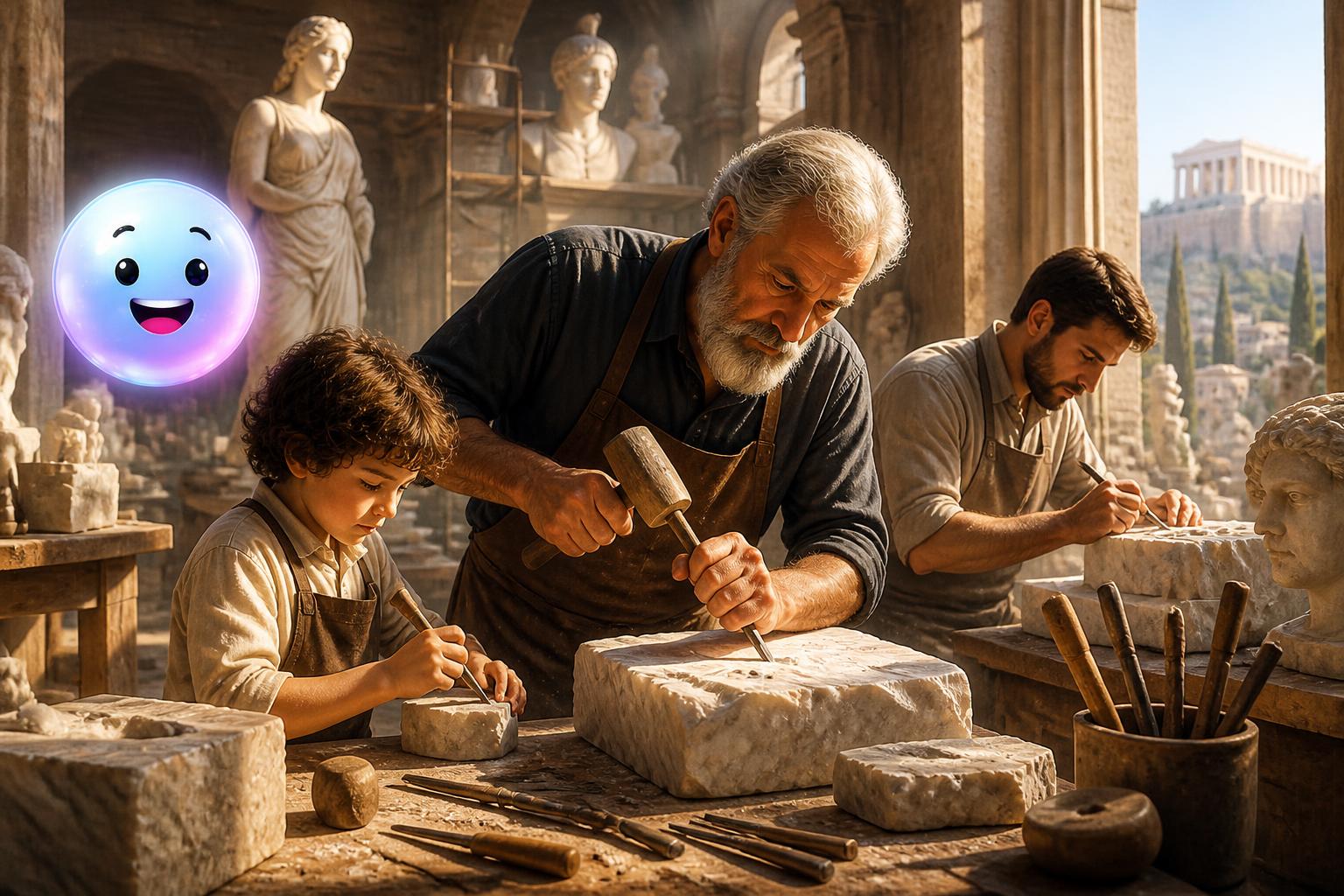 Striking stone with the Athenian marble masters