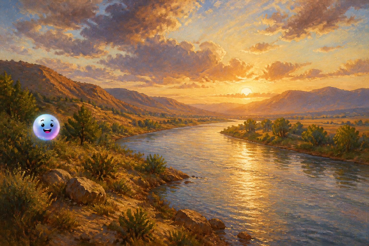What stunning geographic feature was created on the river after the