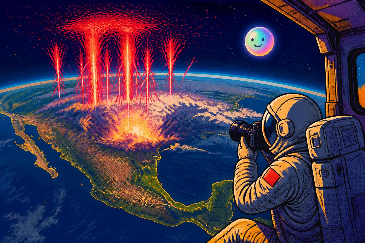 The crimson ghosts of the upper atmosphere