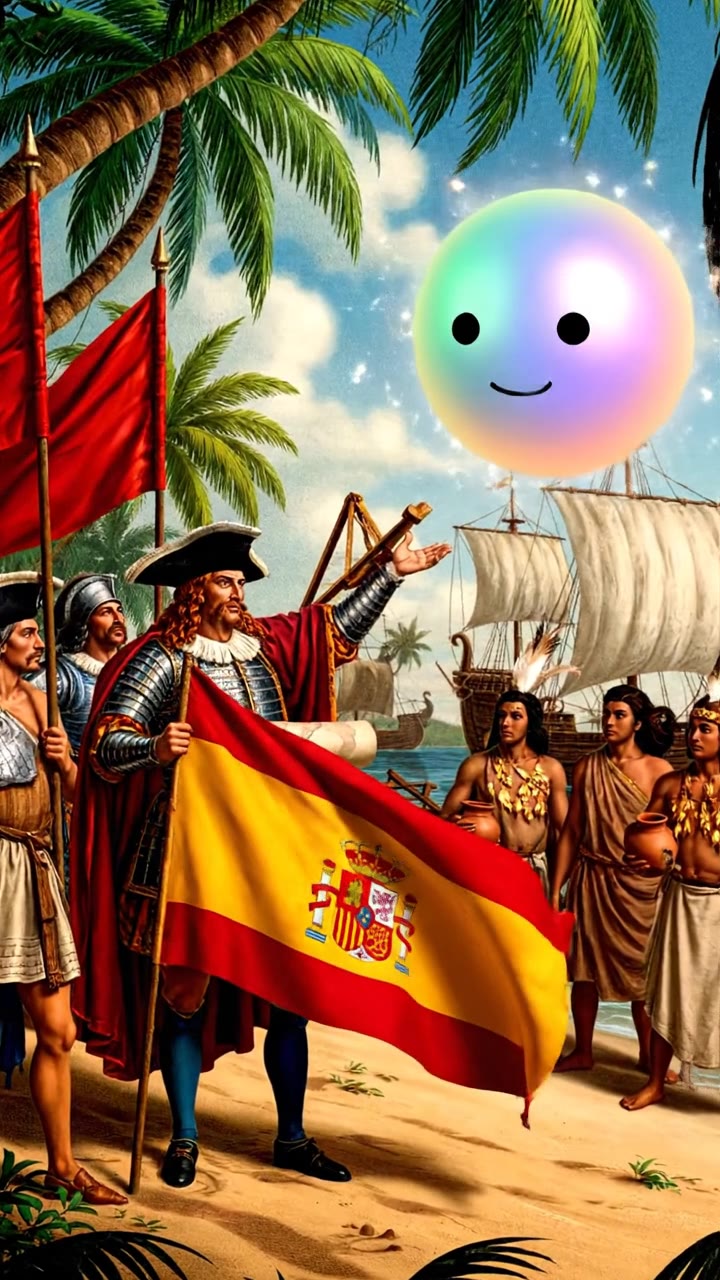Desembarco en Guanahani y la confusión de los indios