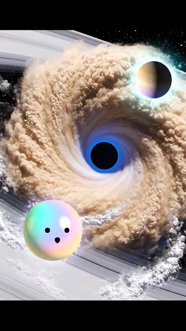 Veterano de seis lados en el polo norte de Saturno