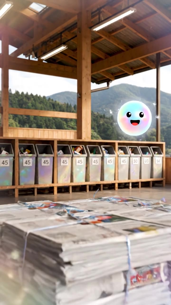 In Kamikatsu, forty-five bins line up along the wall