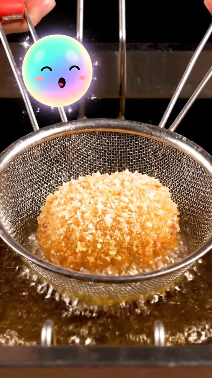Breading Japanese korokke deep-fried potato croquettes with crispy panko