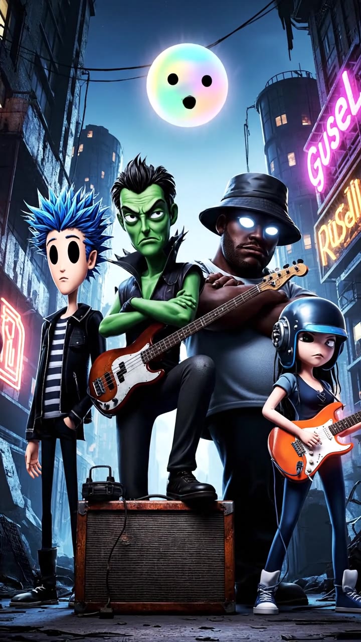 Cuatro personajes animados con historias de vida propias