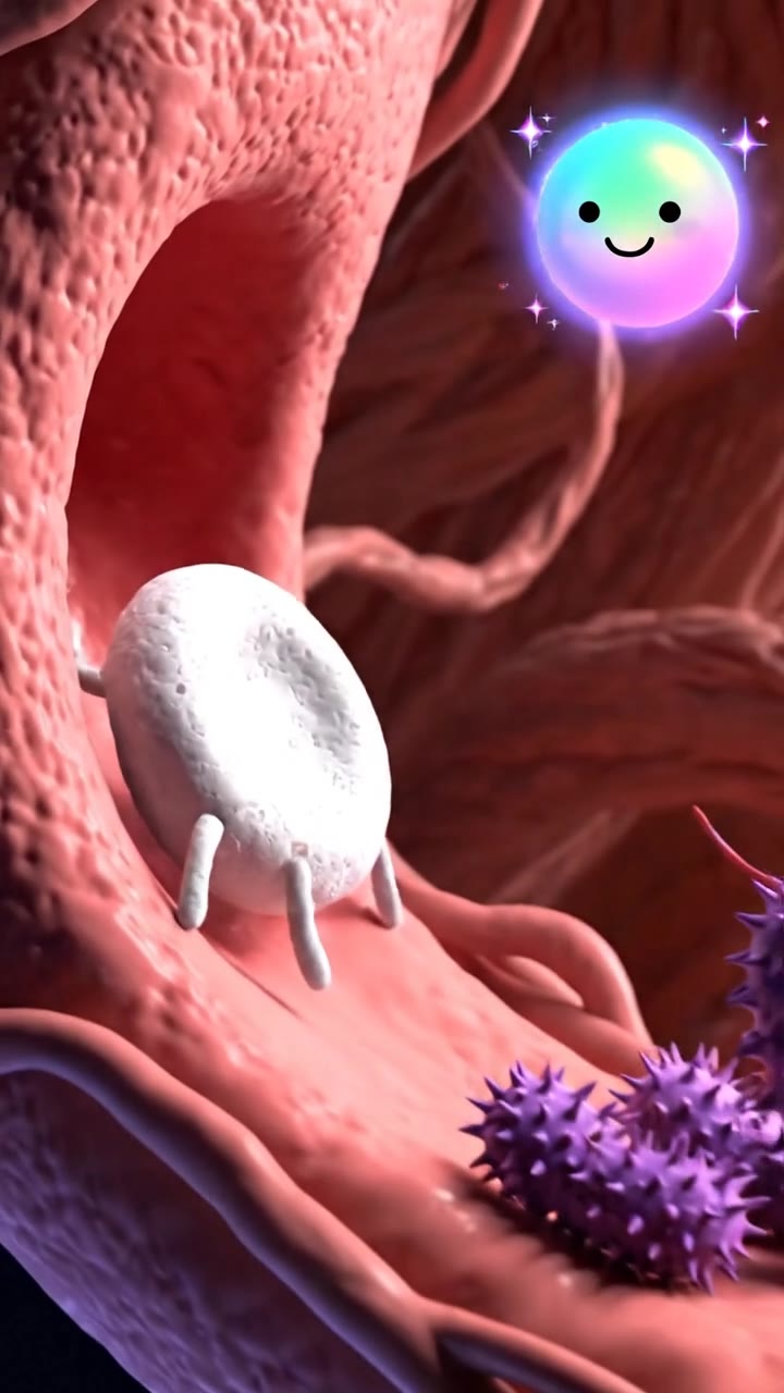 White blood cells on active patrol