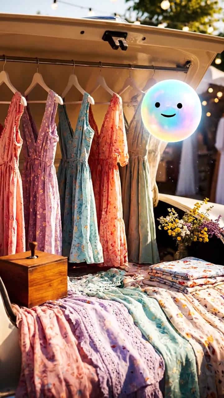 Selling dream dresses out of a car trunk