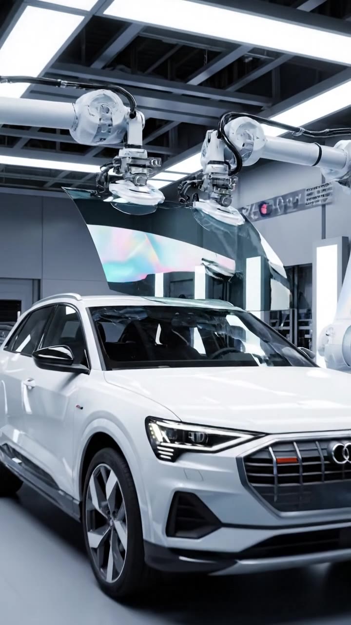 Altes Autoglas, / schmilzt wieder ein, / für den e-tron