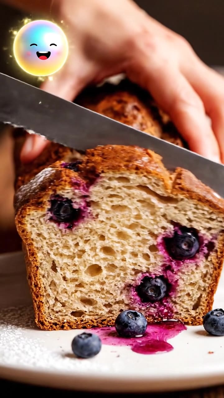 Receta de pan de plátano con moras azules