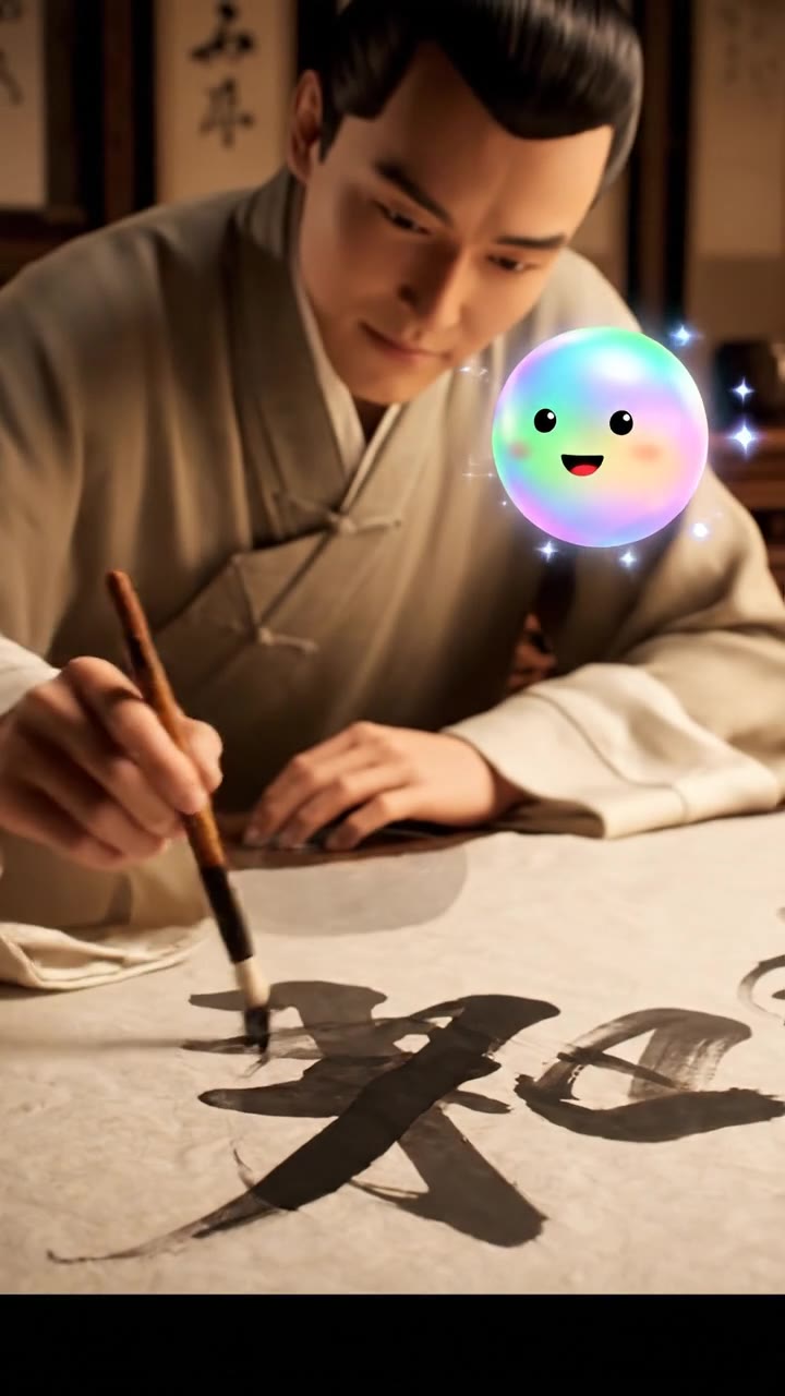Tinta fluida sobre papel de arroz