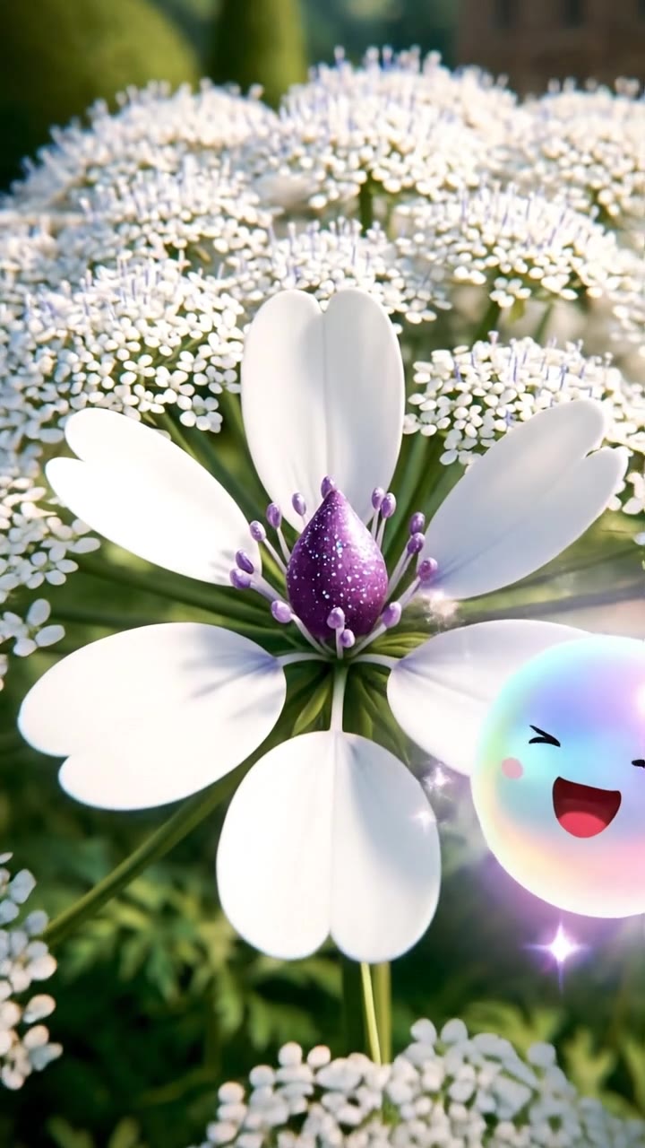 Flor de encaje blanco en el jardín (¡En el jardín!) / Con