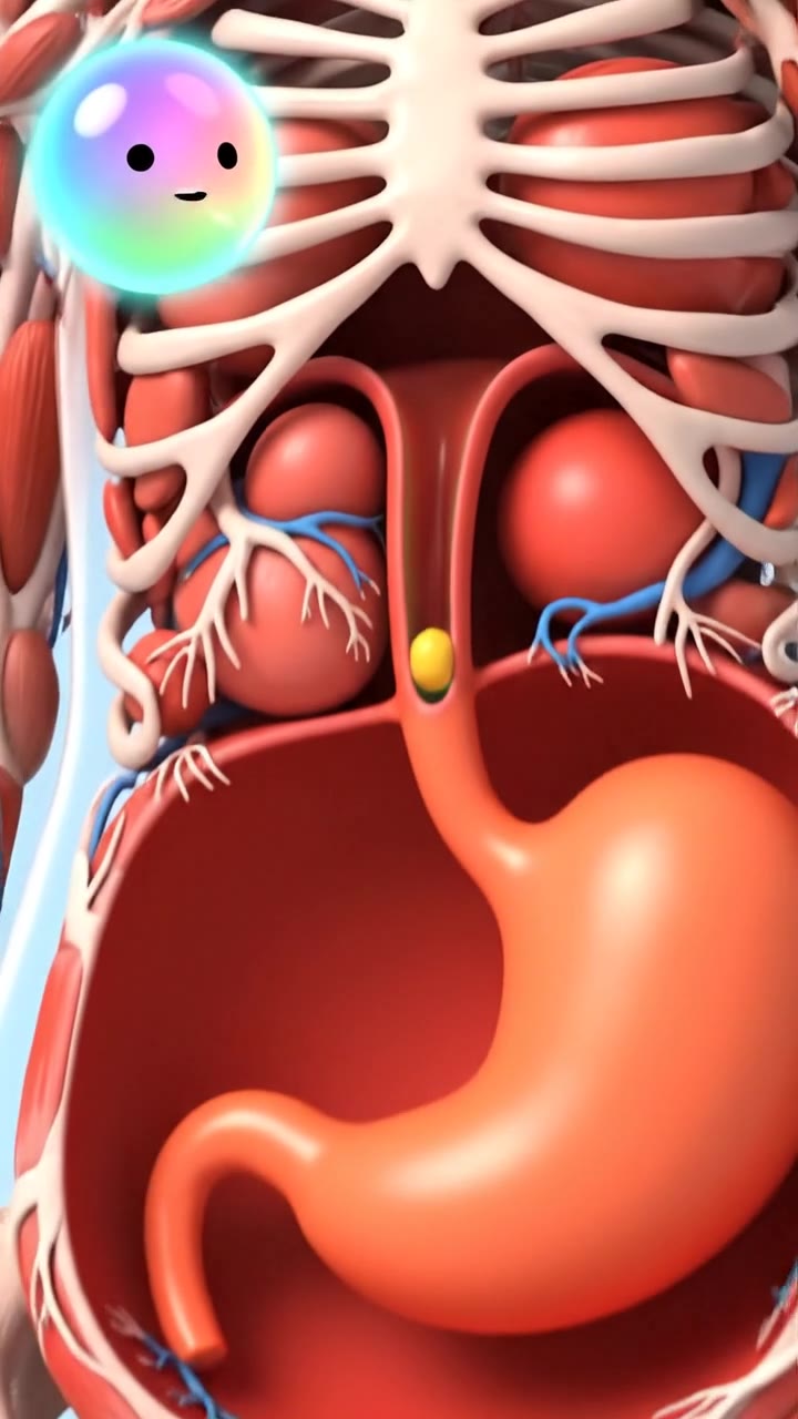 The gravity defying slide of the esophagus