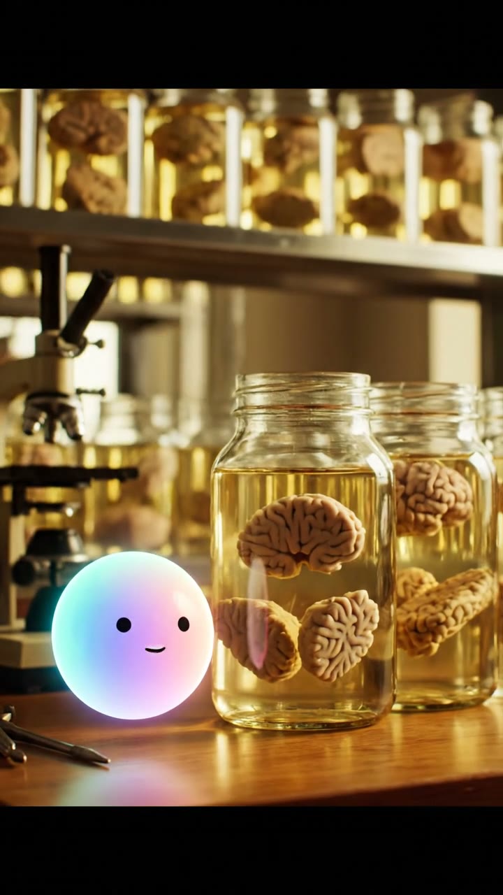 El cerebro guardado en frascos