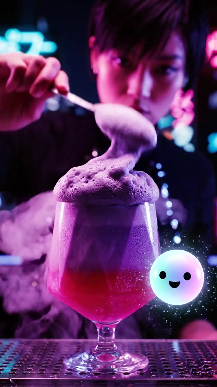 Corporate Foam Topper: Cyberpunk-Inspired Mocktail