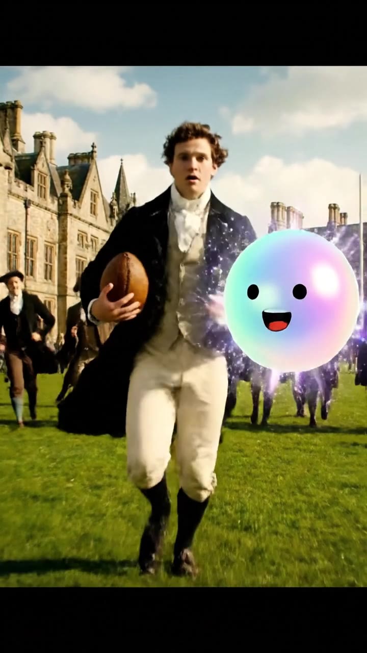 The legend of William Webb Ellis running with the ball