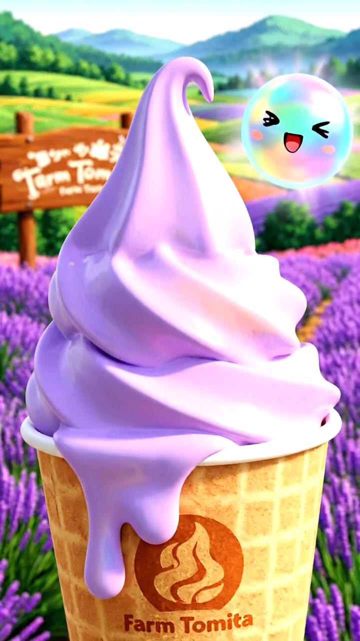 Lavender Soft Serve at Farm Tomita in Hokkaido