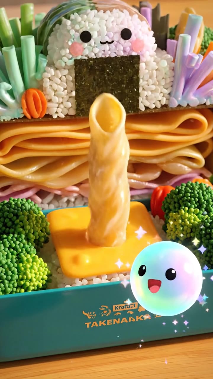 Locking Kyaraben Bento Layers with Pasta Pins