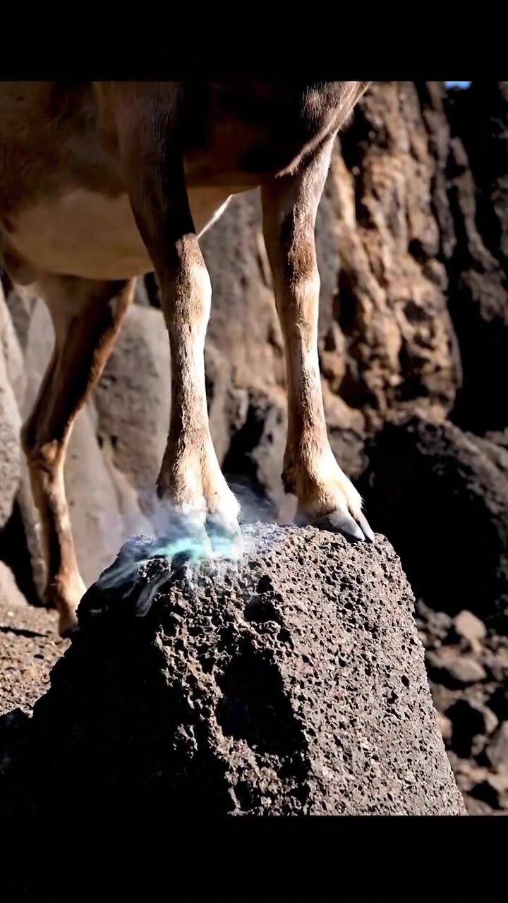 Borrego cimarrón en las rocas de El Pinacate
