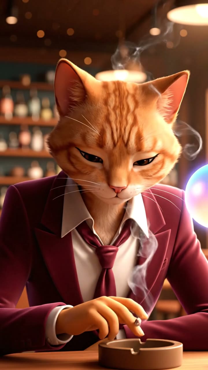 El gato adicto al tabaco