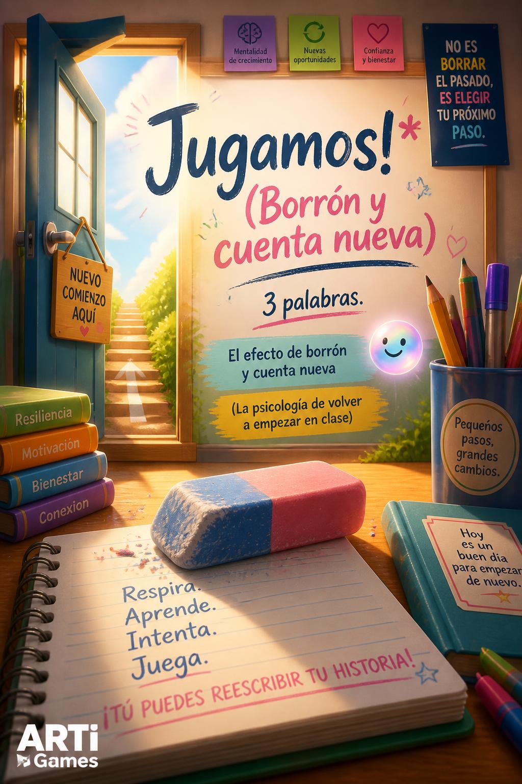Jugamos!* (Erase and we play) - 3 words.