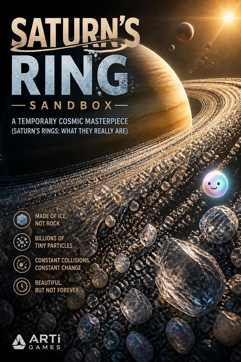 Ice* (3 words) - no.
    *   *Saturn's Ring Sandbox