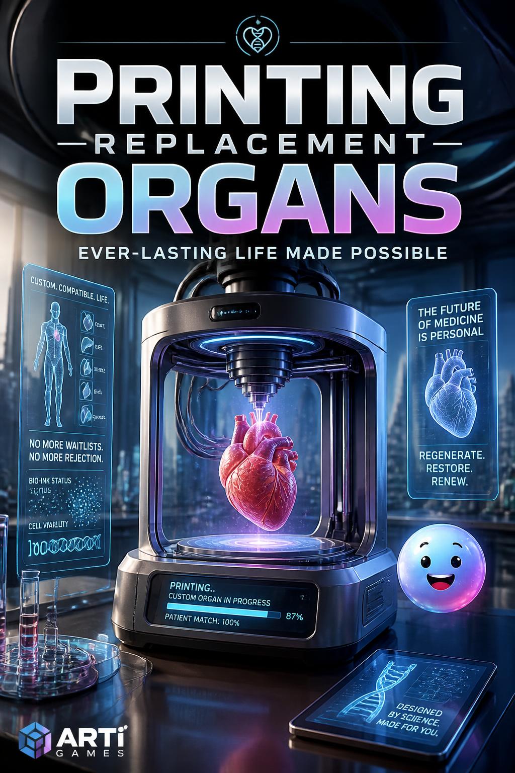 Printing replacement organs