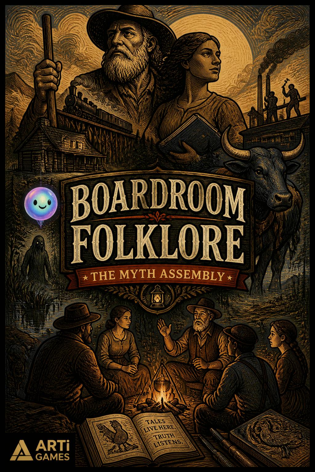 Boardroom Folklore - 2 words.
* The Myth Assembly