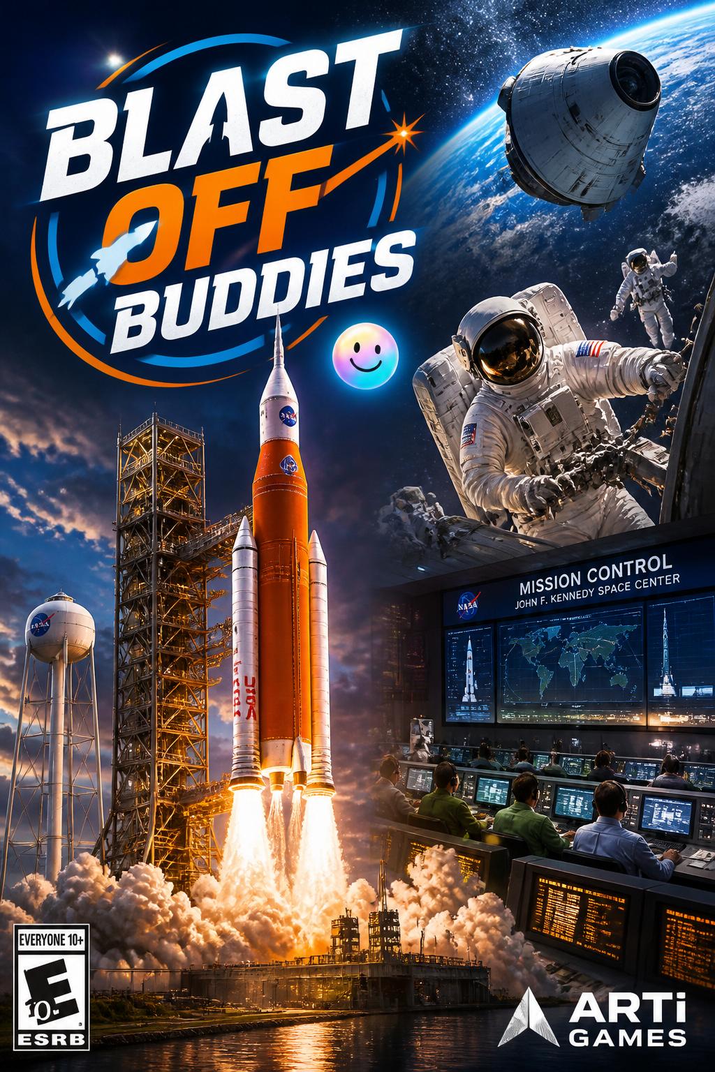 Blast Off Buddies (3 words) - A bit too generic cartoon.