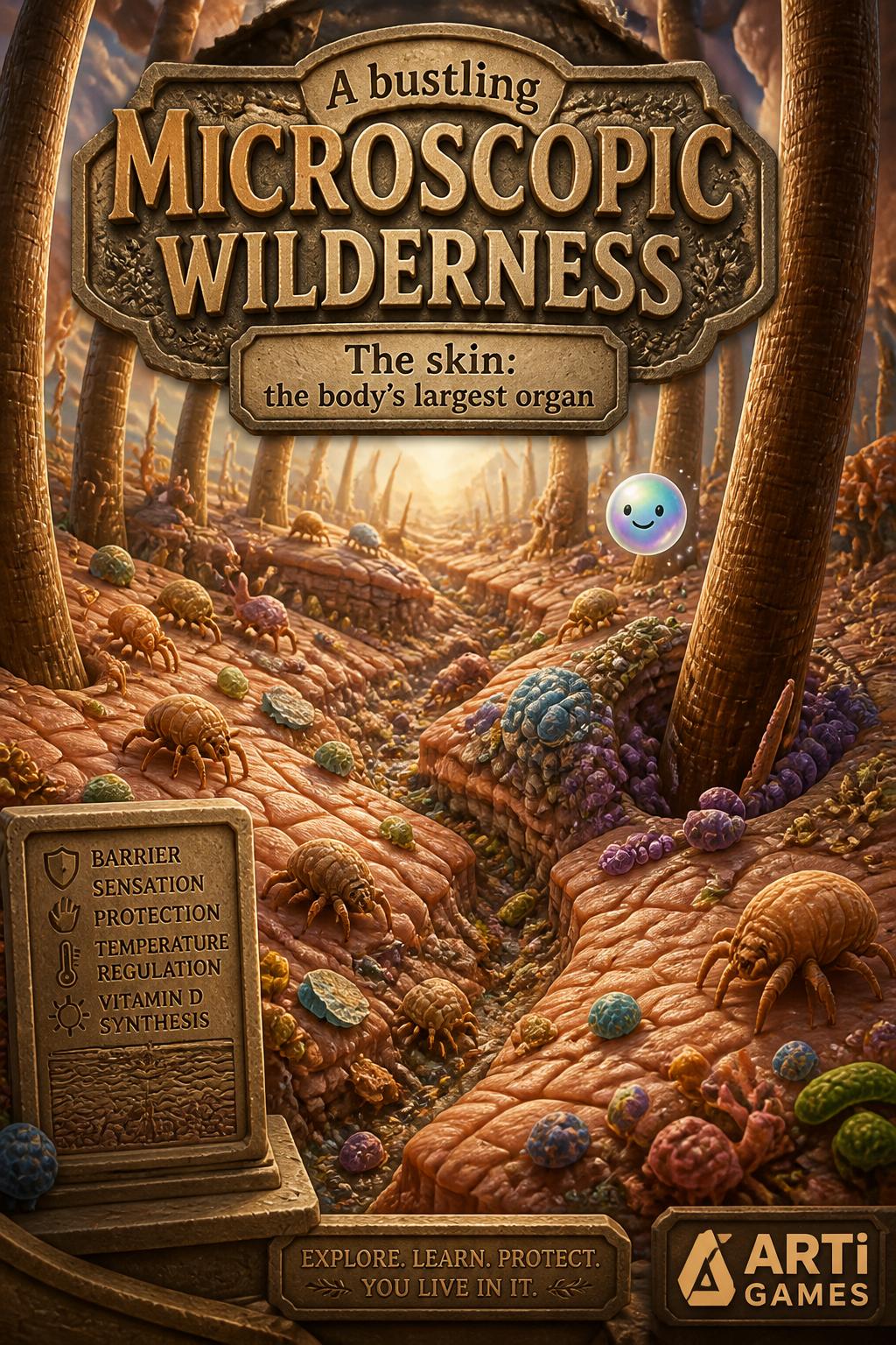 A bustling microscopic wilderness