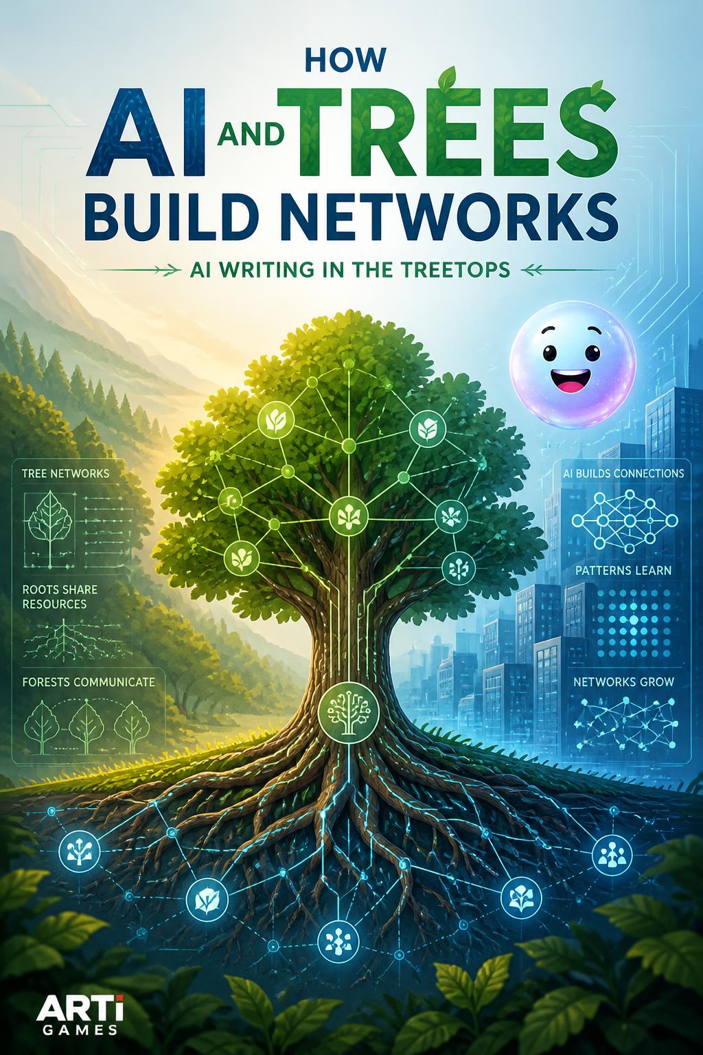 How AI and trees build networks