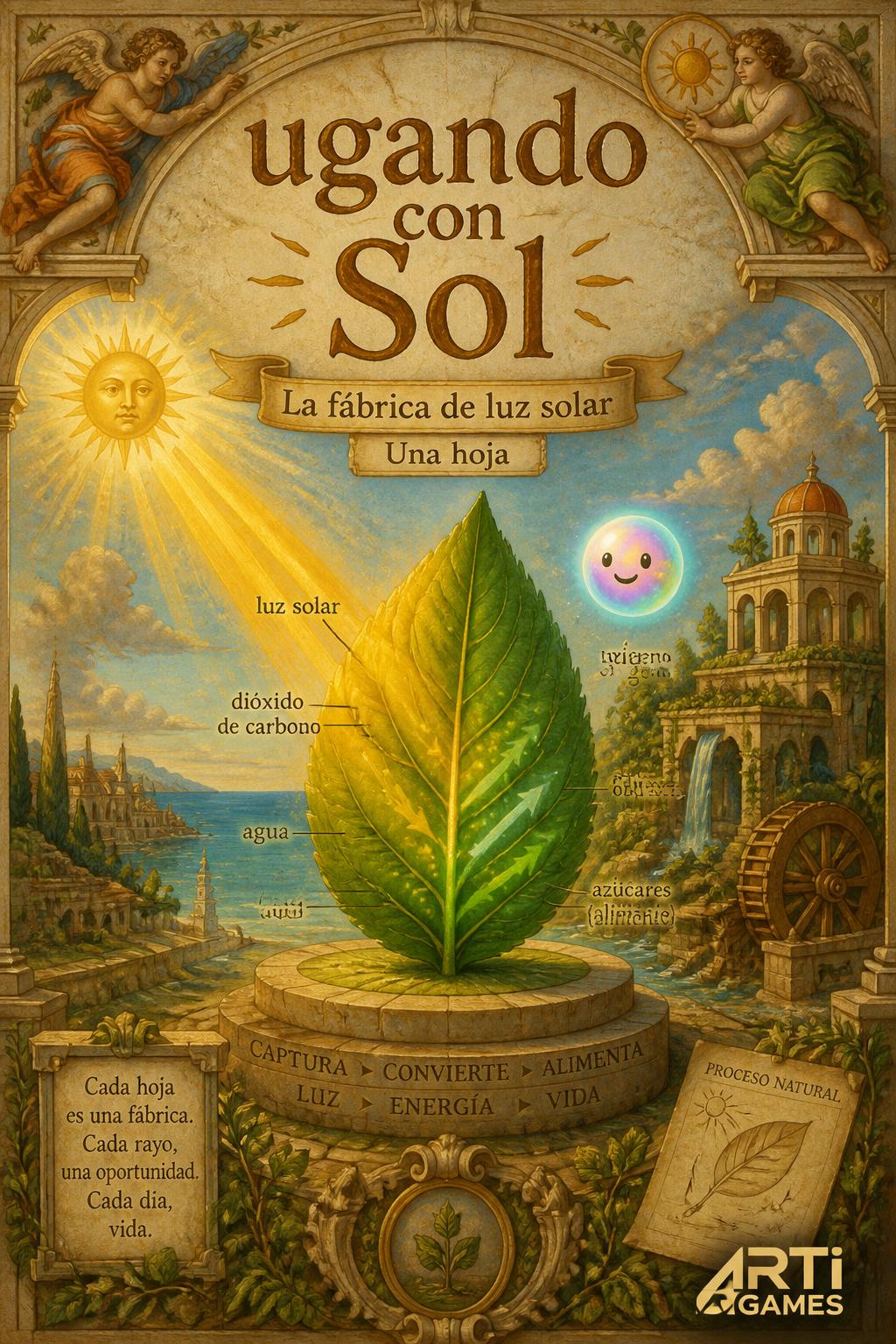 ugando con Sol (Playing with Sun) - 3 words.
    *   *Idea