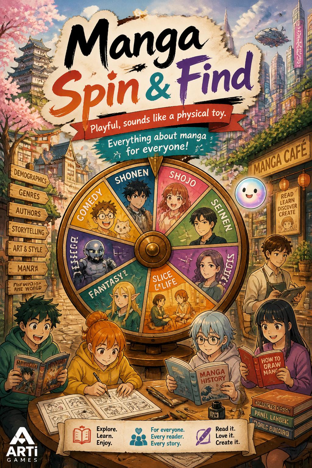 Manga Spin & Find - Playful, sounds like a physical toy.