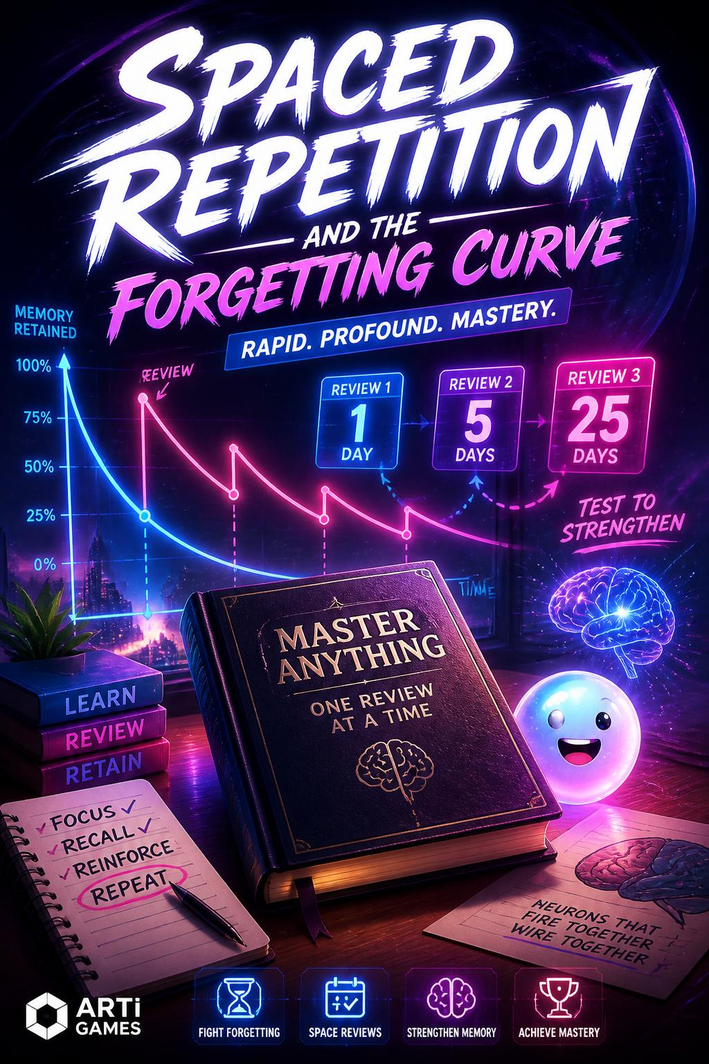 Spaced repetition and the forgetting curve