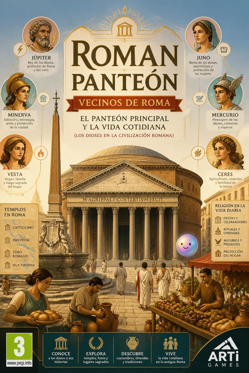 Roman pantheon, Vecinos de Roma or Vecinos del Panteón)