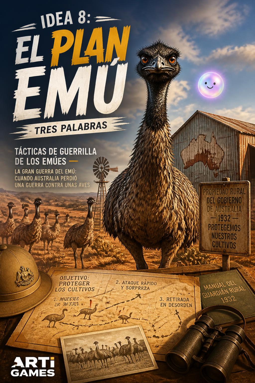 Idea 8: El plan emú (The emu plan) - 3 words