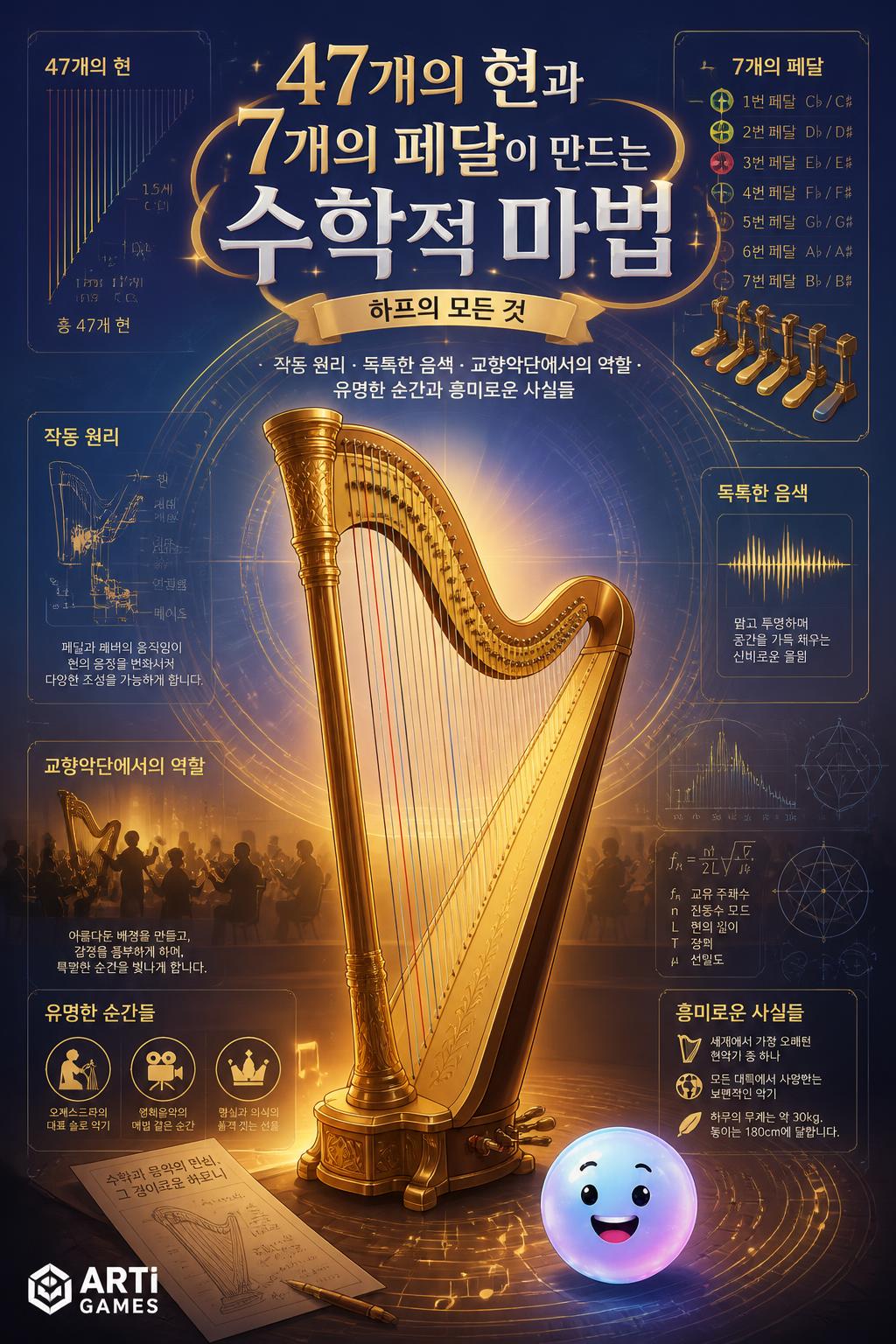 47개의 현과 7개의 페달이 만드는 수학적 마법