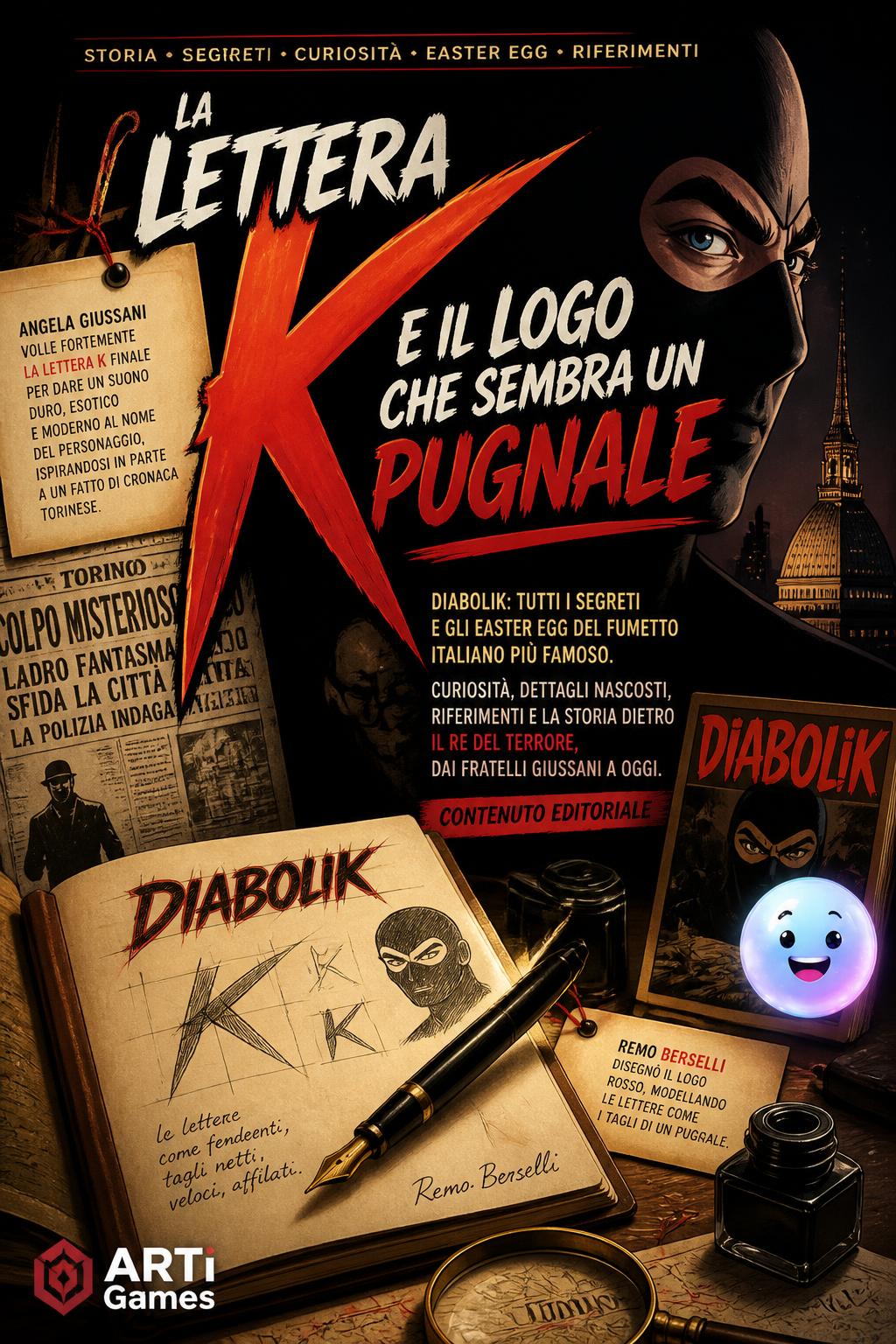 La lettera K e il logo che sembra un pugnale