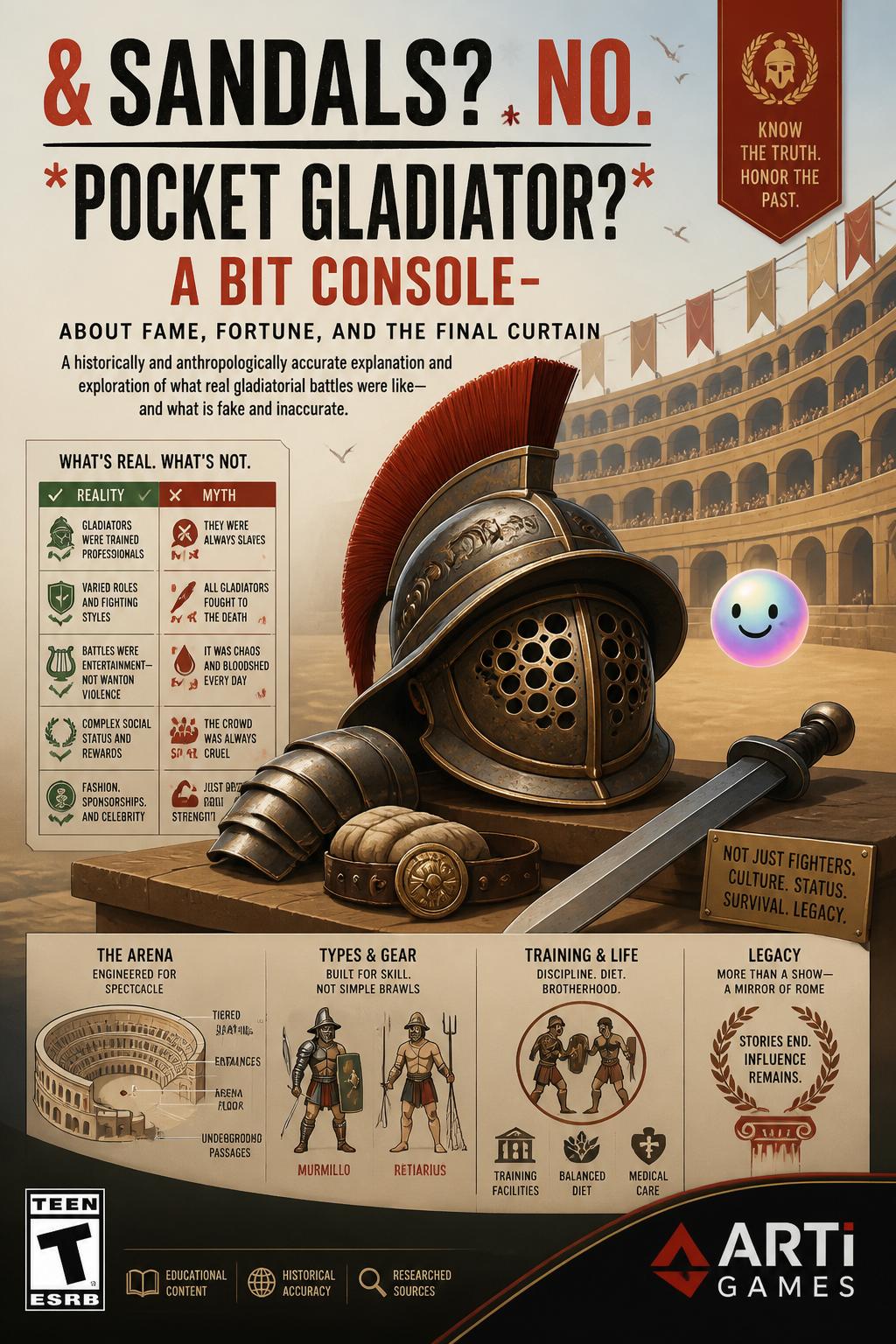 & Sandals?* No.
* *Pocket Gladiator?* A bit console-