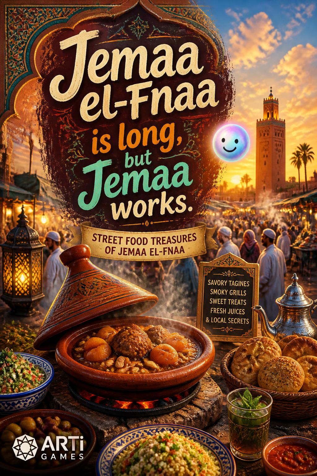 Jemaa el-Fnaa is long, but Jemaa works.