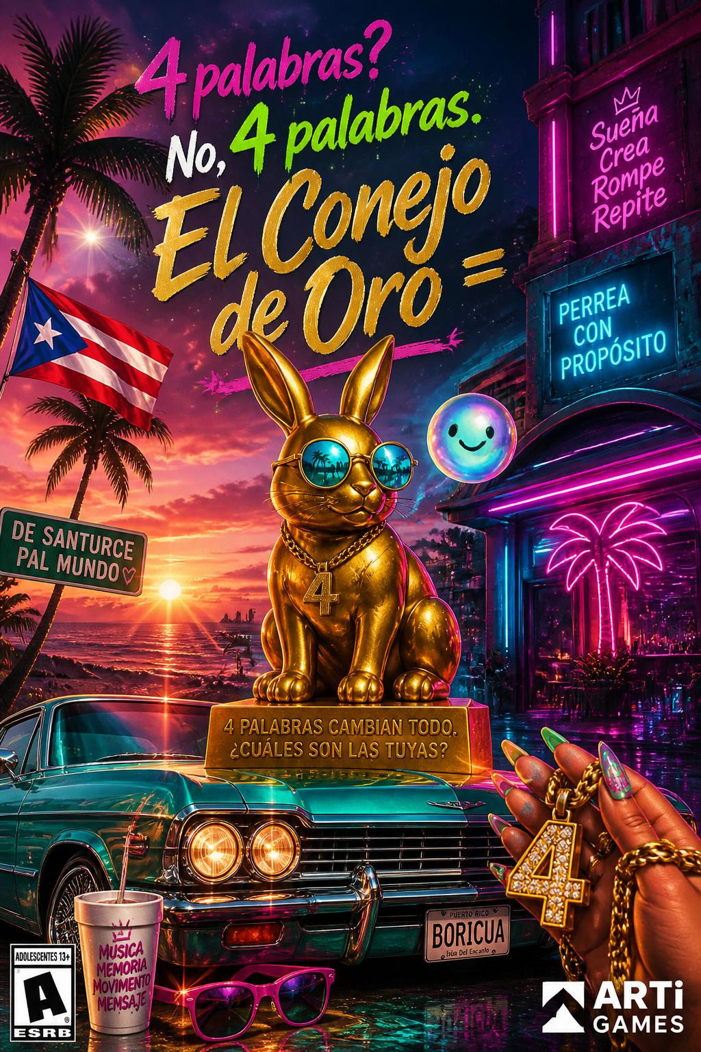 4 words? No, 4 words. El Conejo de Oro =