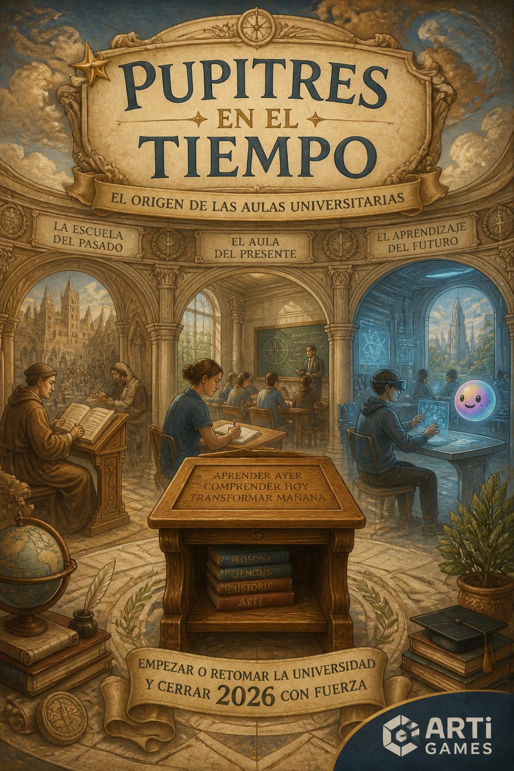 *   Pupitres en el Tiempo (Desks in time - cute, toy