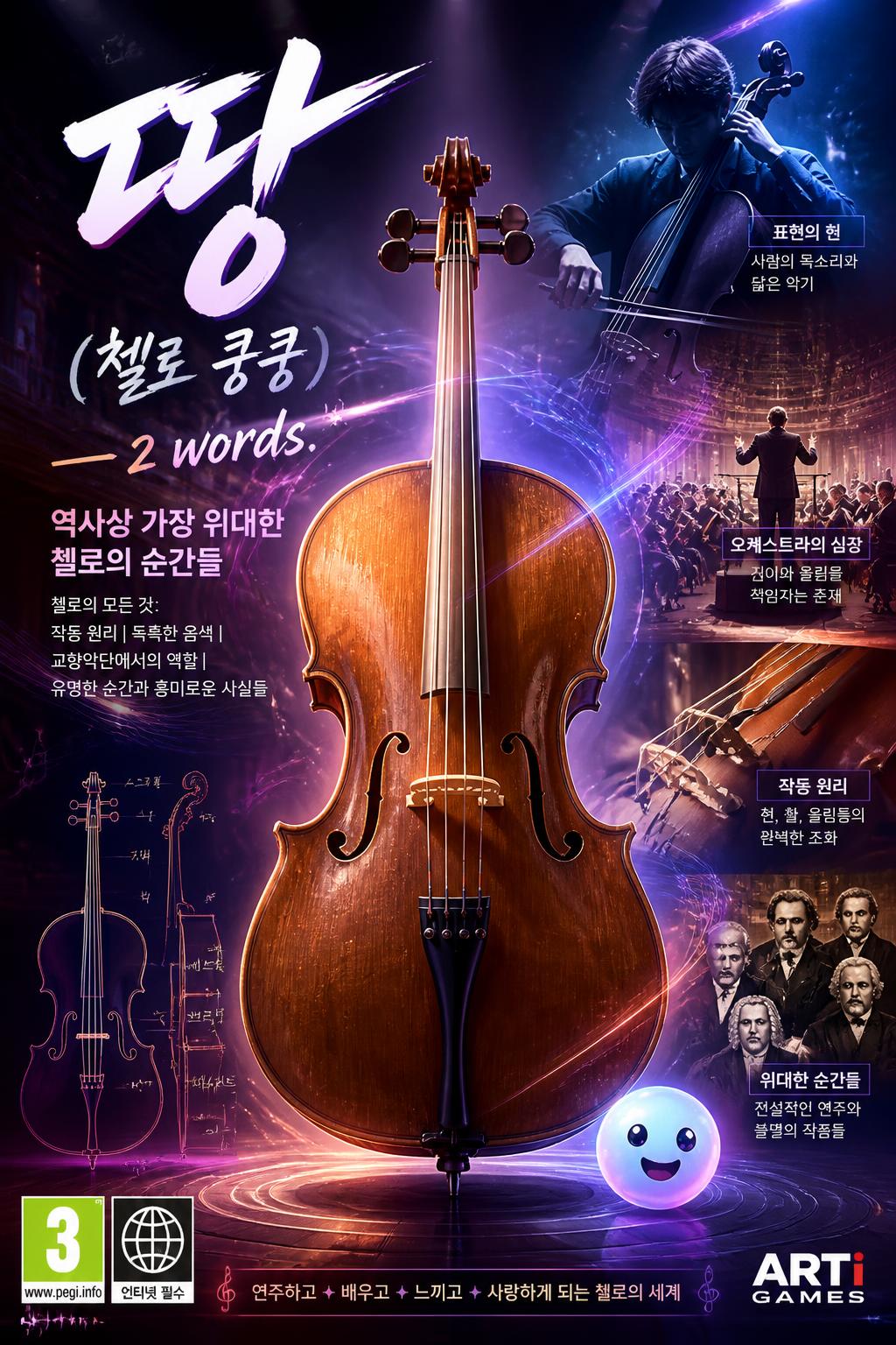 땅 (Cello Thump-thump) - 2 words.
    *