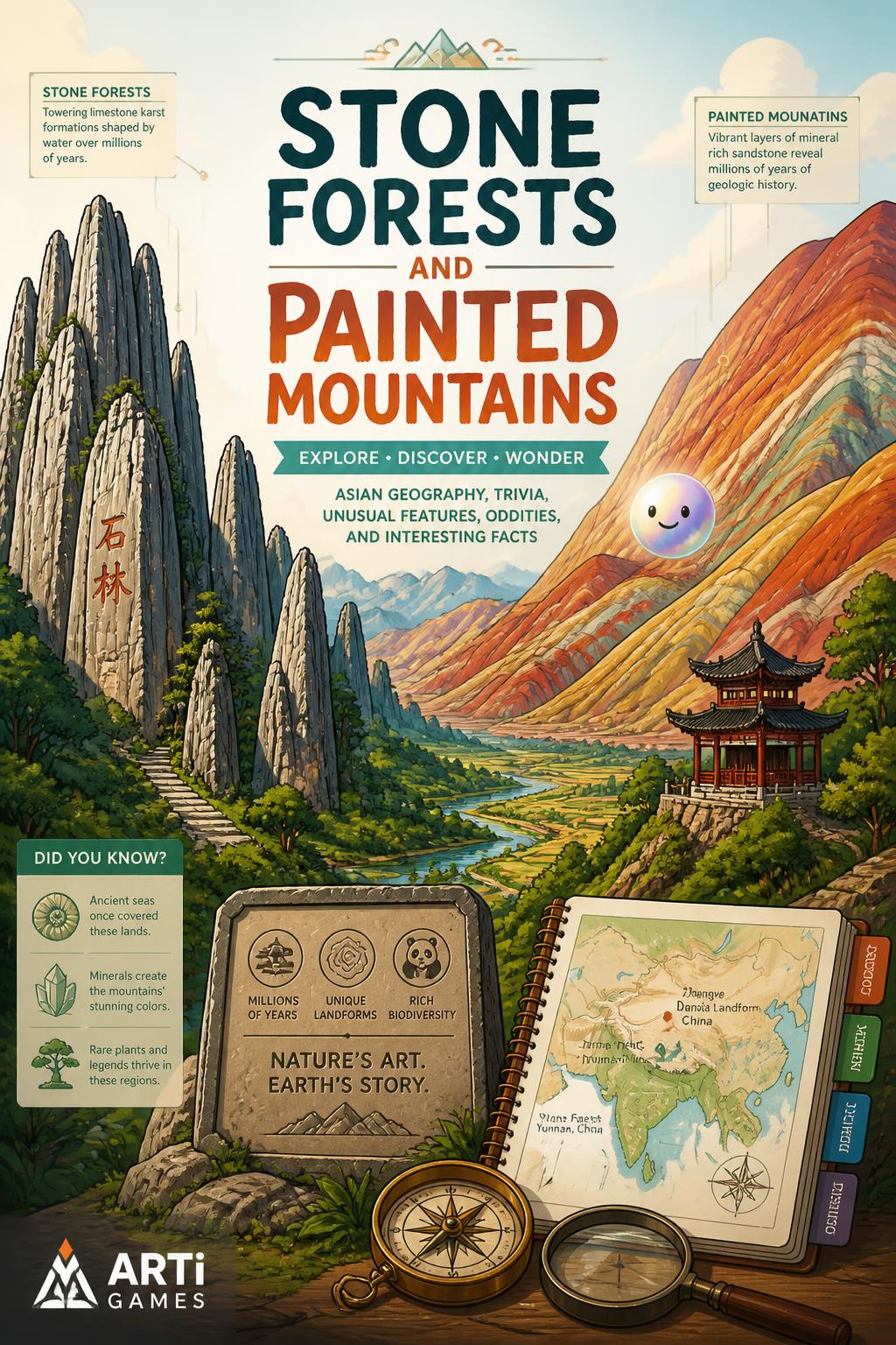 Stone forests and painted mountains