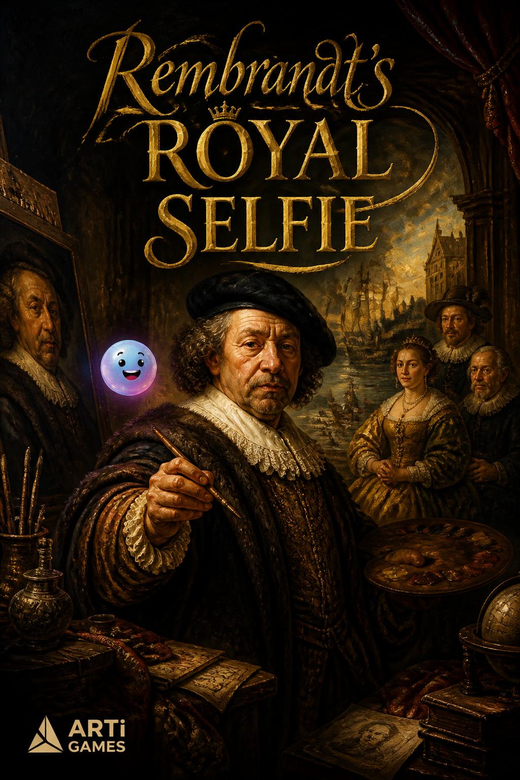 Rembrandt's Royal Selfie" - Connects the "royalty" aspect