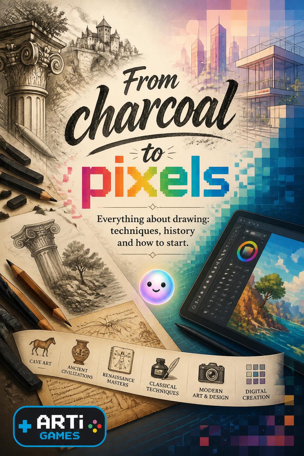From charcoal to pixels