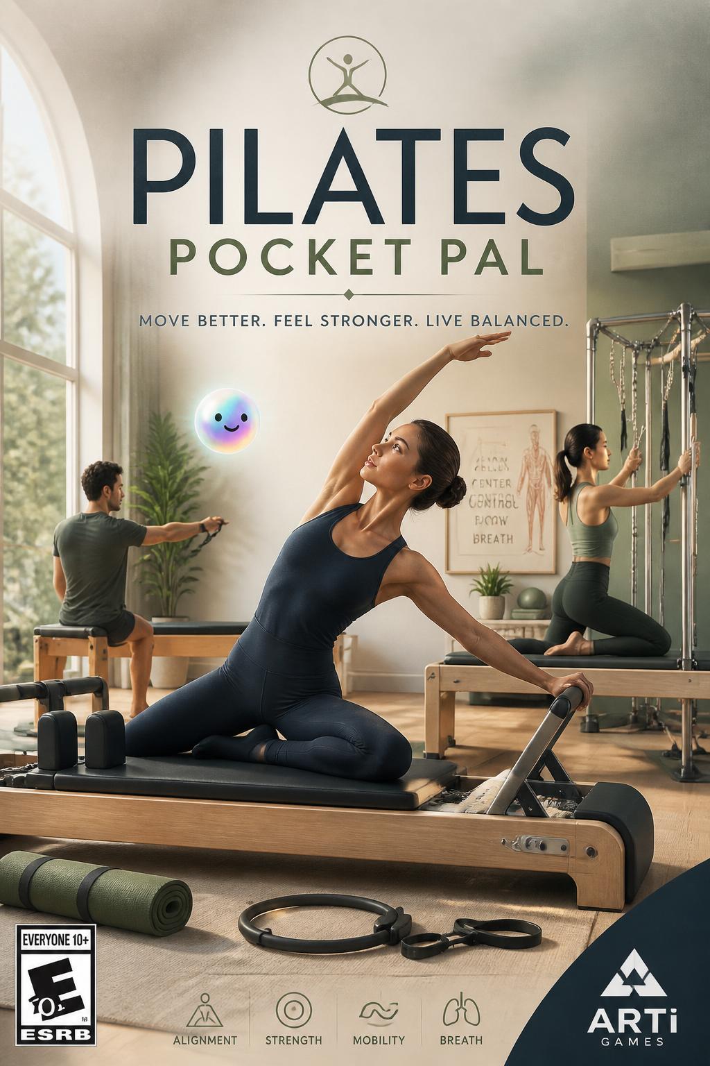 :**
    *   Pilates Pocket Pal - 3 words. Catchy,