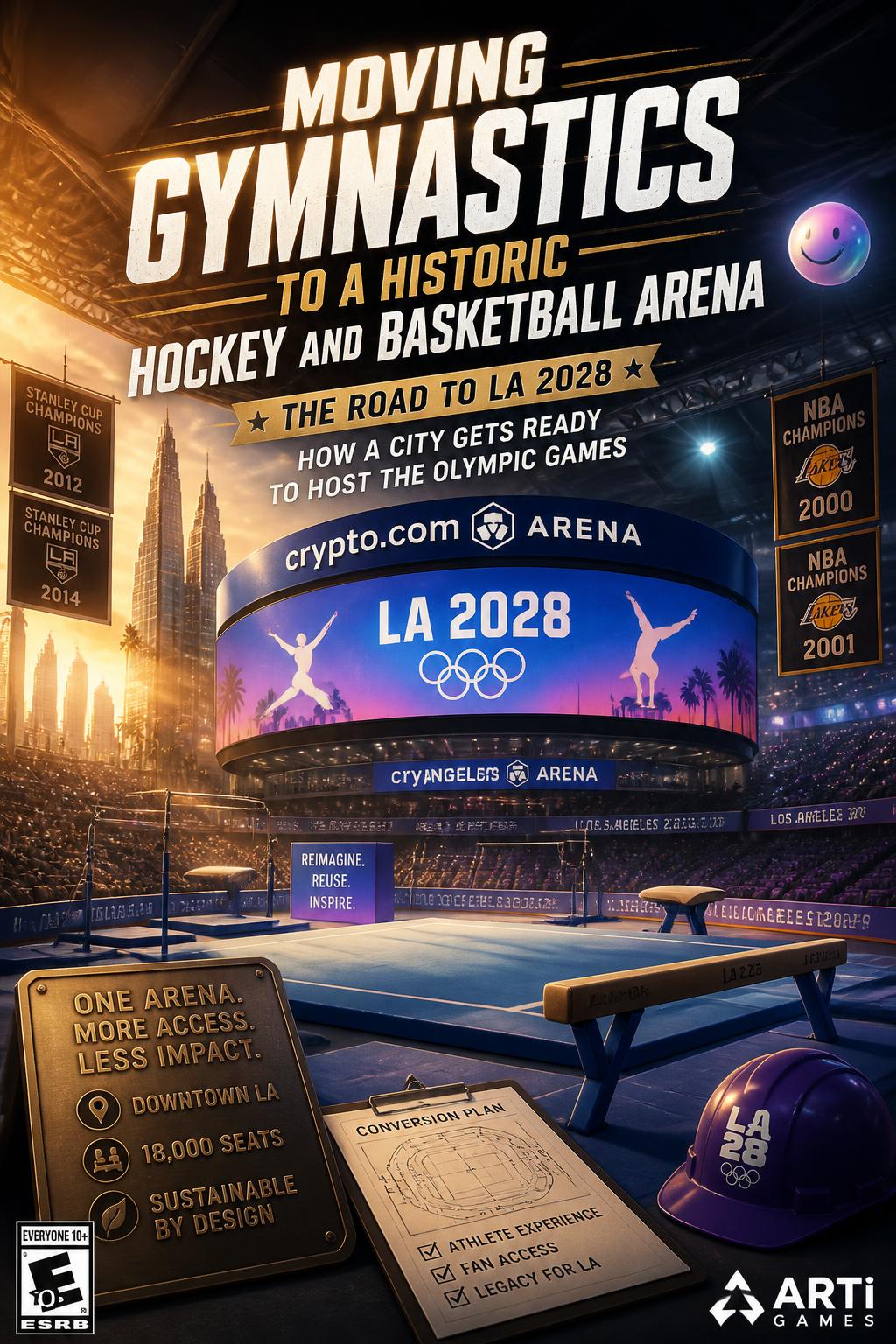 Moving gymnastics to a historic hockey and basketball arena