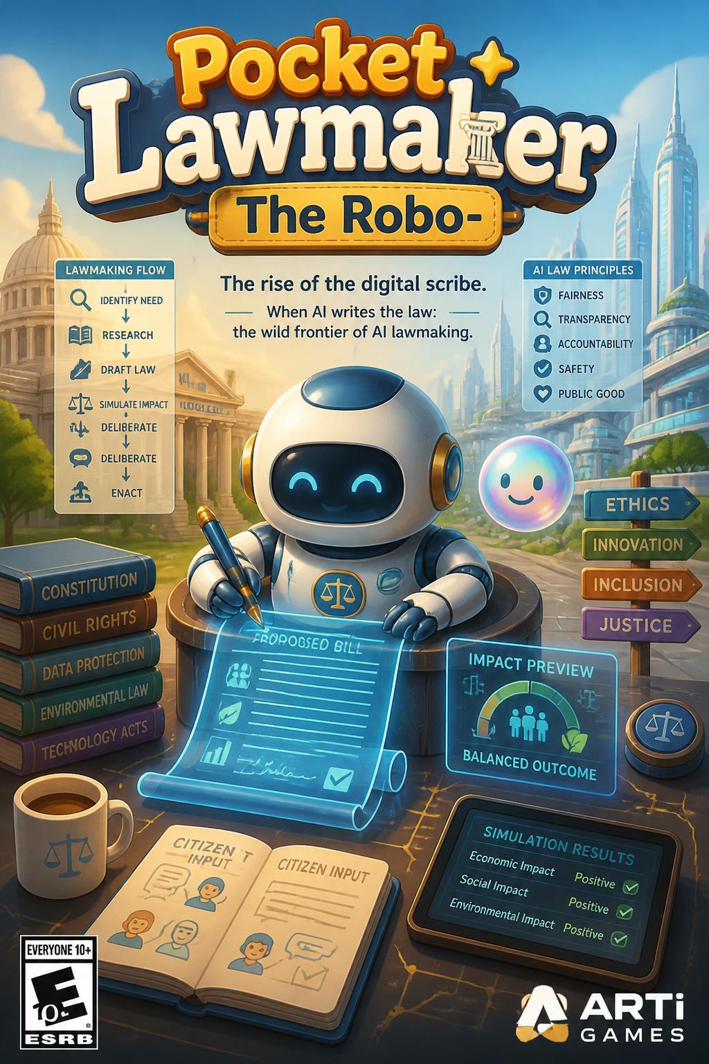Pocket Lawmaker (inviting, toy-like)
        *   The Robo-