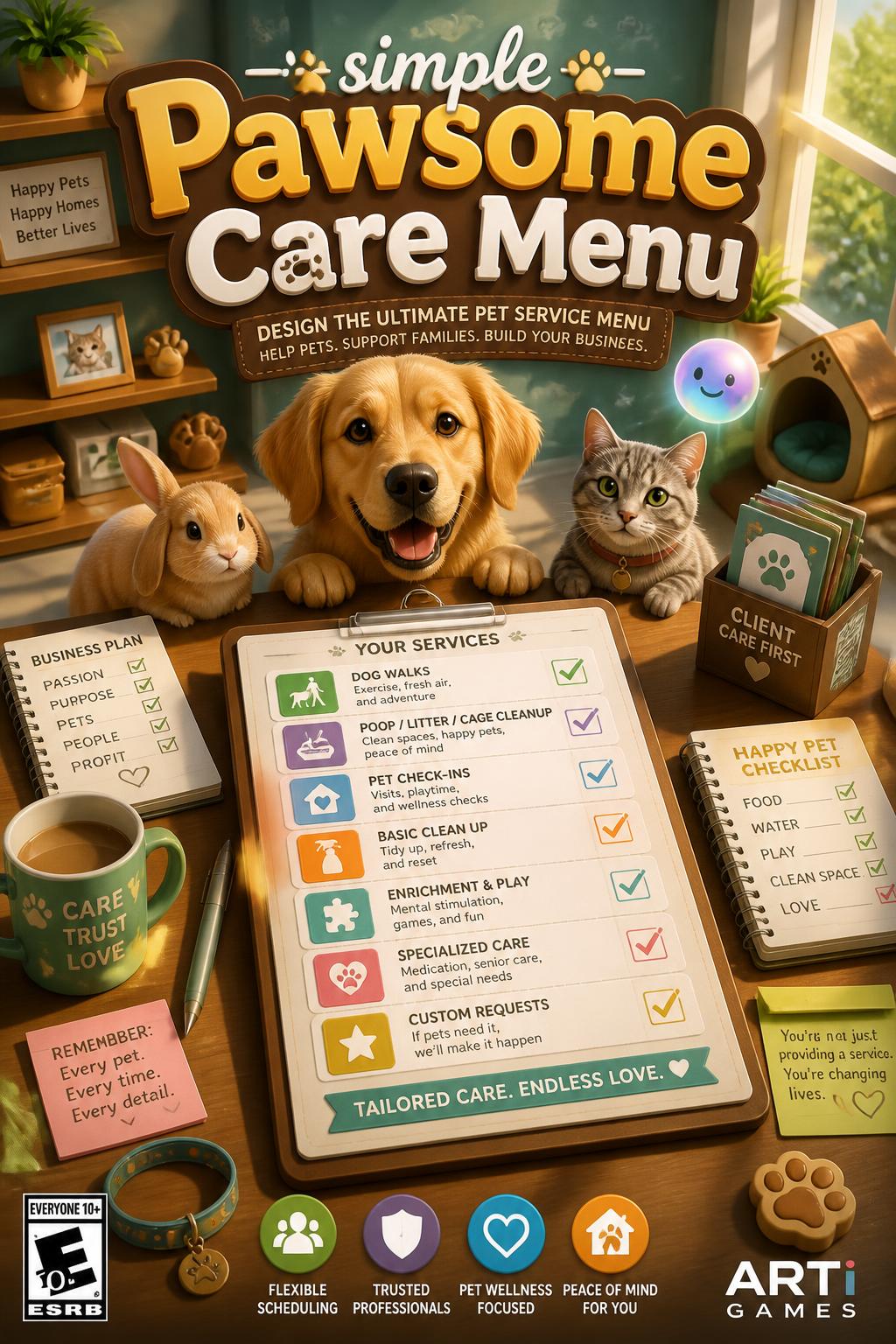 simple).
    *   Pawsome Care Menu (3 words