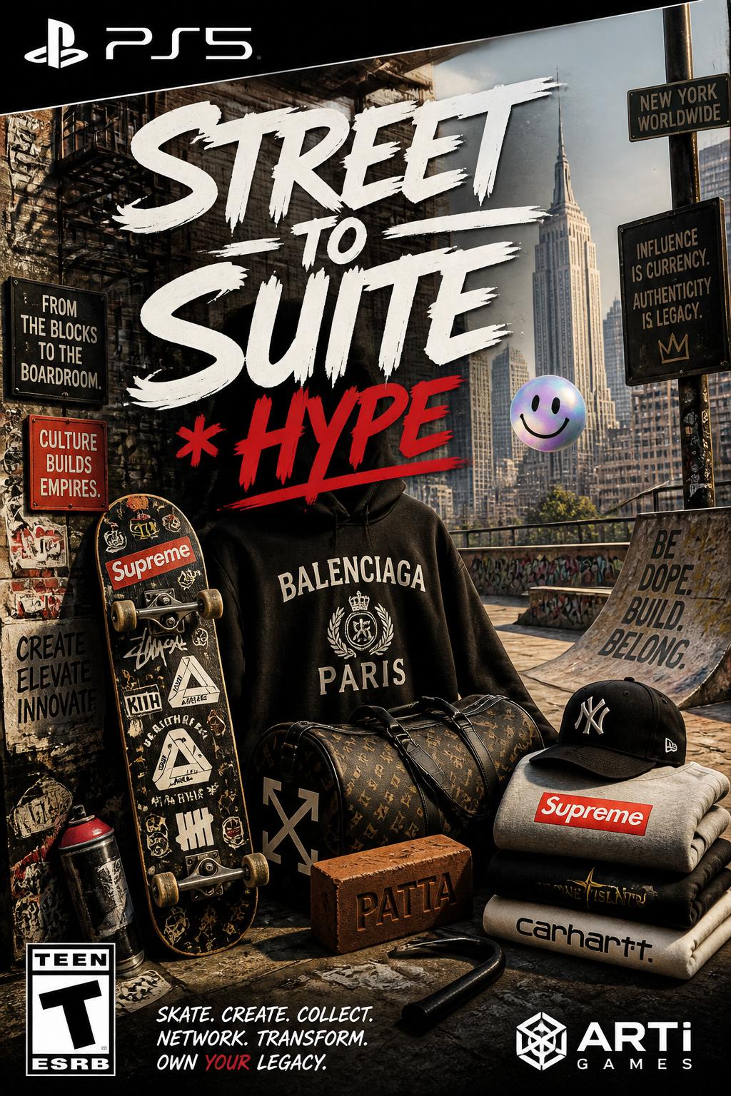 Street to Suite - play on words)
        *   Hype