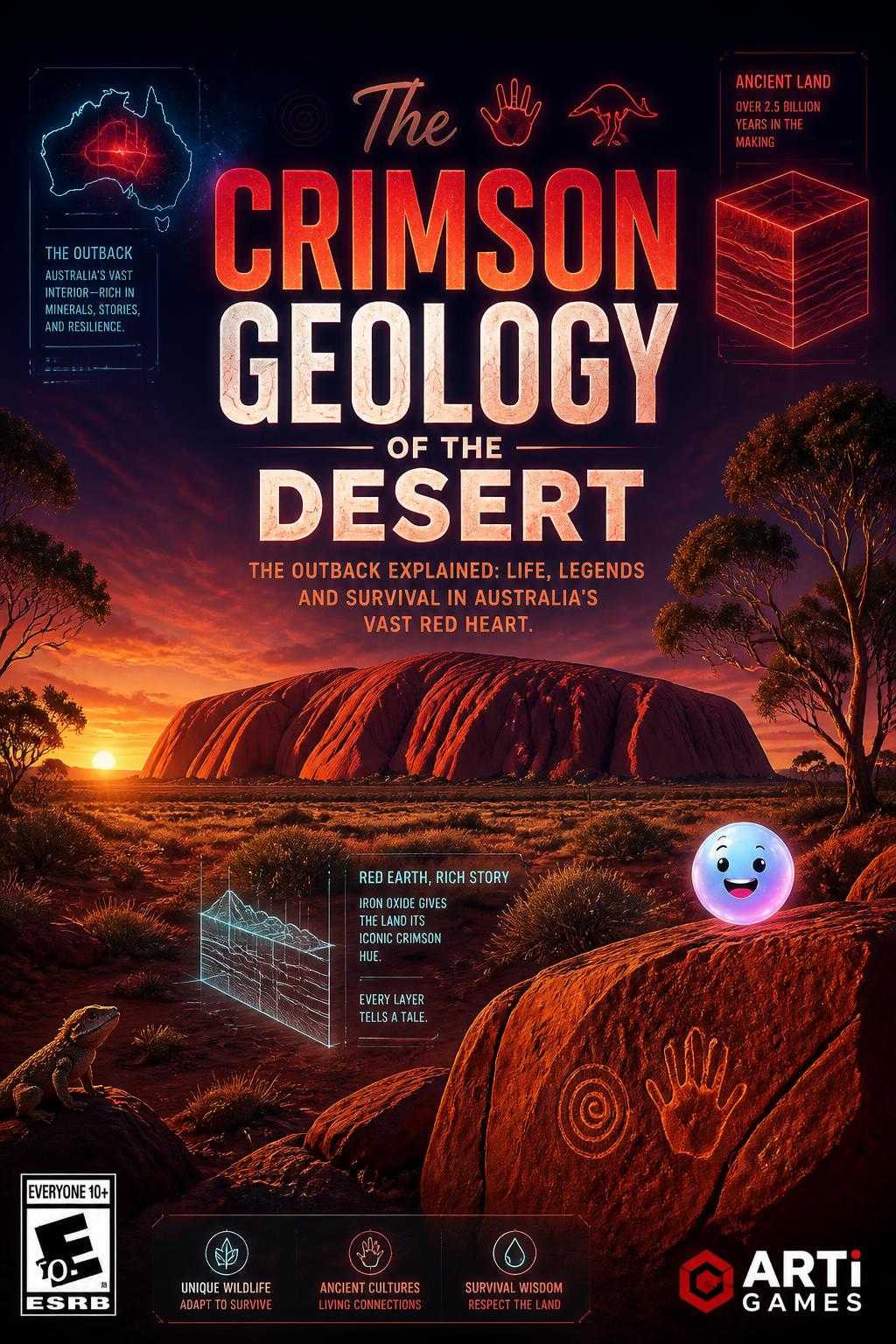 The crimson geology of the desert